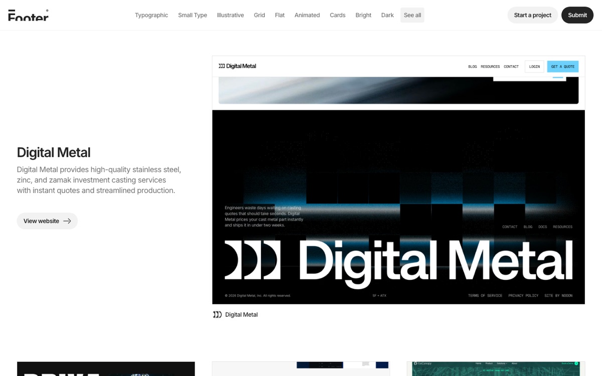 Footer.design — gallery of website footers